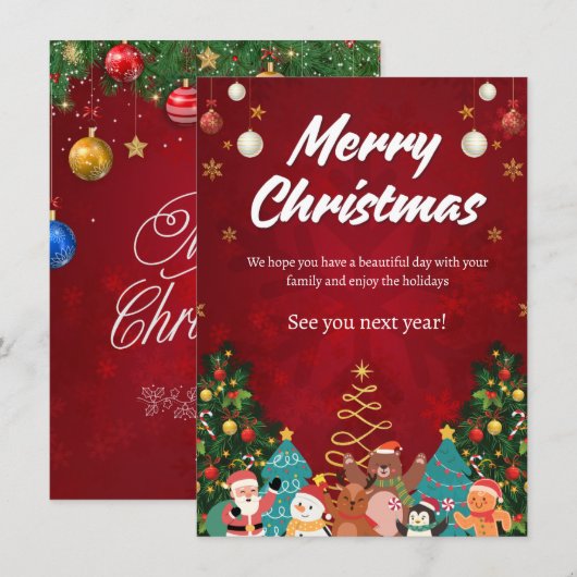 Classic Merry Christmas Card シーズンカード (正面/裏面)