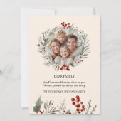 Classic Merry Christmas Card with Warm Winter Wish 招待状 (裏面)