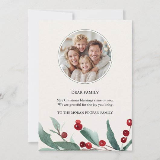 Classic Merry Christmas Card with Warm Winter Wish 招待状 (裏面)