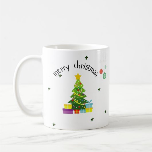 Classic Merry Christmas Holiday Mug コーヒーマグカップ (左)