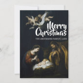 Classic Merry Christmas Nativity Murillo シーズンカード (正面)