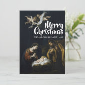Classic Merry Christmas Nativity Murillo シーズンカード (スタンド正面)