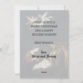 Classic Merry Christmas Nativity Murillo シーズンカード (裏面)