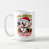 Classic Merry Christmas Snowman Mug Elegant Festiv コーヒーマグカップ (左)