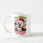 Classic Merry Christmas Snowman Mug Elegant Festiv コーヒーマグカップ (左)
