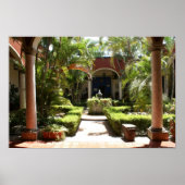 Classic Mexican Courtyard in San Blas Nayarit ポスター (正面)