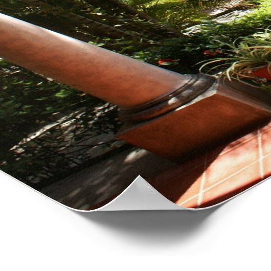 Classic Mexican Courtyard in San Blas Nayarit ポスター (角)