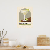 Classic Mexican Margarita with Salt Rim Recipe Art ポスター (キッチン)
