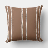 Classic Mid-tone Brown with Stripes Throw Pillow クッション (裏面)