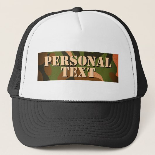 Classic Military Camo Personal Text キャップ (正面)