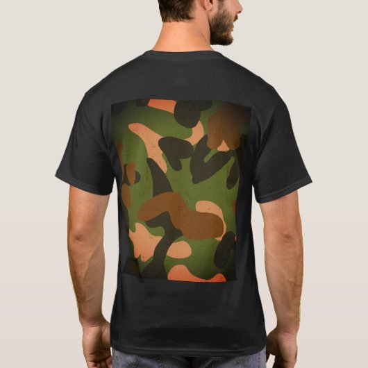Classic Military Camo Personal Text Tシャツ (裏面)
