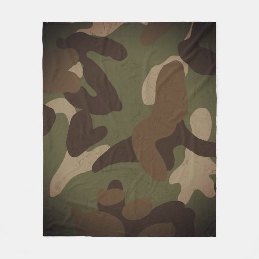 Classic Military Camouflage Pattern フリースブランケット (正面)