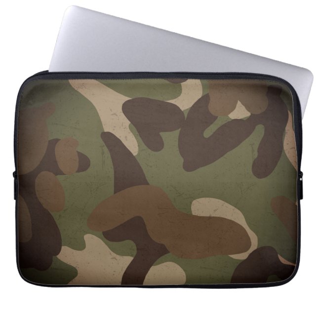 Classic Military Camouflage Pattern ラップトップスリーブ (正面)