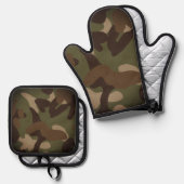 Classic Military Camouflage Pattern 鍋つかみ&鍋敷きセット (正面/裏面)