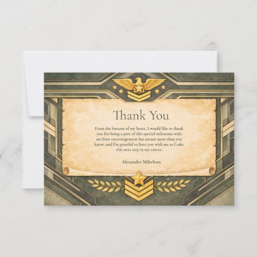 Classic Military Graduation Ceremony サンキューカード (正面)