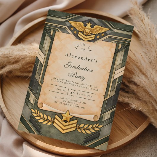 Classic Military Graduation Ceremony 招待状