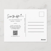 Classic Minimal Arch Photo QR Code Save the Date ポストカード (裏面)
