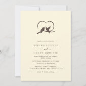 Classic Minimal Lovely birds Romantic Wedding 招待状 (正面)