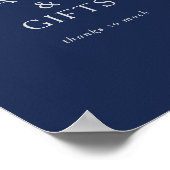 Classic Minimal Navy Blue Silver Cards and Gifts ポスター (角)