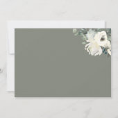 Classic Minimal Olive Green Border Floral  ノートカード (裏面)