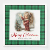 Classic Minimal Table Setting Winter Scene Napkins (正面)