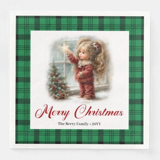 Classic Minimal Table Setting Winter Scene Napkins (正面)