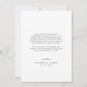 Classic Minimal Wedding Photo Thank You Card サンキューカード (裏面)