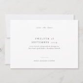 Classic Minimal Wedding Save the Date Invitation セーブザデート (正面)