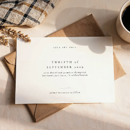 Classic Minimal Wedding Save the Date Invitation セーブザデート