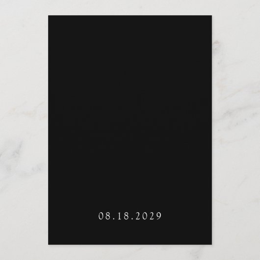 Classic Minimalist Ampersand Monogram Black White  招待状 (裏面)