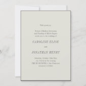 Classic Minimalist Beige Parent Name Wedding 招待状 (正面)