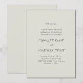 Classic Minimalist Beige Parent Name Wedding 招待状 (正面/裏面)