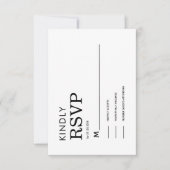 CLASSIC MINIMALIST BLACK AND WHITE RSVP CARD (正面)
