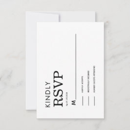 CLASSIC MINIMALIST BLACK AND WHITE RSVP CARD