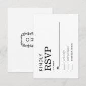 CLASSIC MINIMALIST BLACK AND WHITE RSVP CARD (正面/裏面)