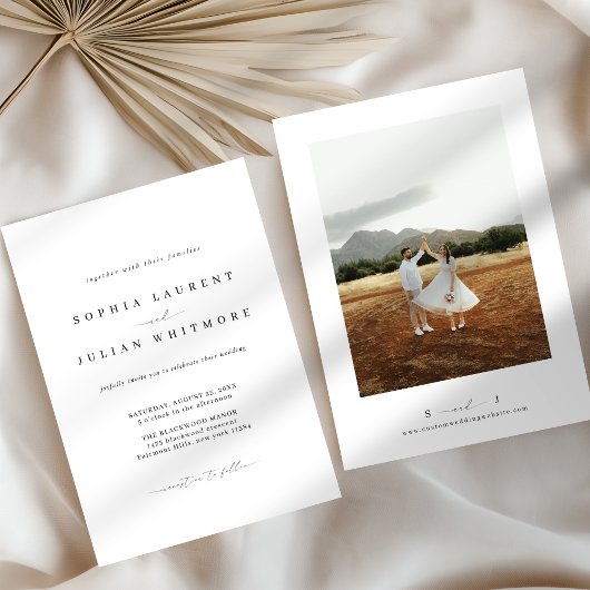 Classic Minimalist Black & White Wedding 招待状
