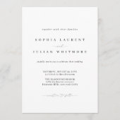 Classic Minimalist Black & White Wedding 招待状 (正面)