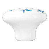 Classic Minimalist Blue Tile Leaf Ornaments セラミックノブ (側面)