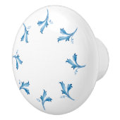 Classic Minimalist Blue Tile Leaf Ornaments セラミックノブ (右)