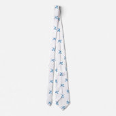 Classic Minimalist Blue Tile Leaf Ornaments ネクタイ (裏面)