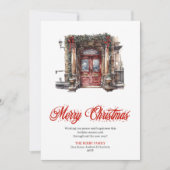 Classic Minimalist Christmas Scene Greeting シーズンカード (正面)