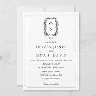 classic minimalist elegant qr  wedding Invitation 招待状