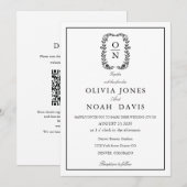 classic minimalist elegant qr  wedding Invitation 招待状 (正面/裏面)