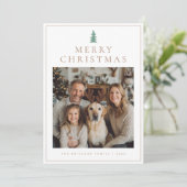 Classic Minimalist Merry Christmas Photo シーズンカード (スタンド正面)