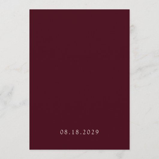 Classic Minimalist Monogram Burgundy and Ivory 招待状 (裏面)