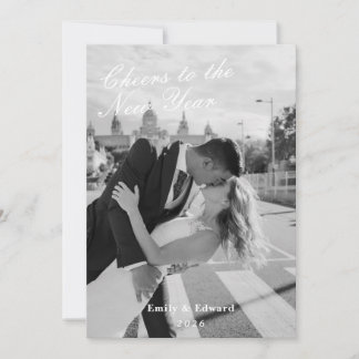 Classic Minimalist New Years Newlywed Photo シーズンカード