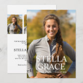 Classic Minimalist Photo Graduation 案内状 (正面/裏面)