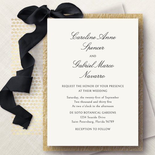 Classic Minimalist Simplistic Wedding Invitation 招待状