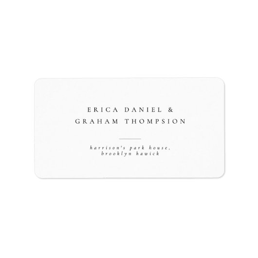 Classic Minimalist Wedding Address Label ラベル (正面)