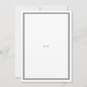 Classic Minimalist Wedding Save the Date  招待状 (裏面)